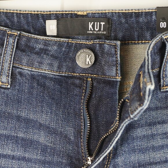 New Kut From The Kloth Gidget Fray Mid Rise Denim Short in Stimulating size 00 - Picture 10 of 12